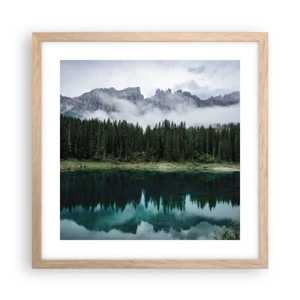 Plagát v ráme zo svetlého duba - Ticho, ticho, neprebuďme spiacu vodu…. - 40x40 cm