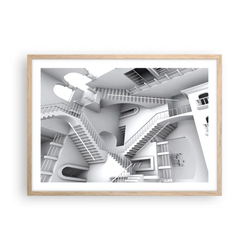 Plagát v ráme zo svetlého duba - Paradoxy prostoru - 70x50 cm