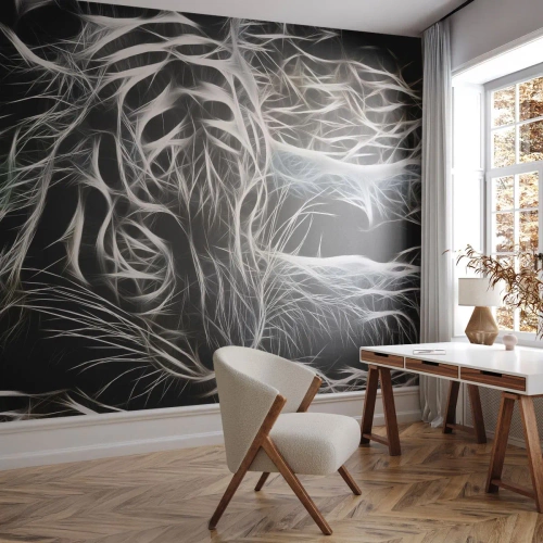 Samolepiaca Fototapeta Deluxe Sticker - Štúdia mačacej ľahkosti - Abstrakcia, Tiger, Zvieratá - 400x280 cm
