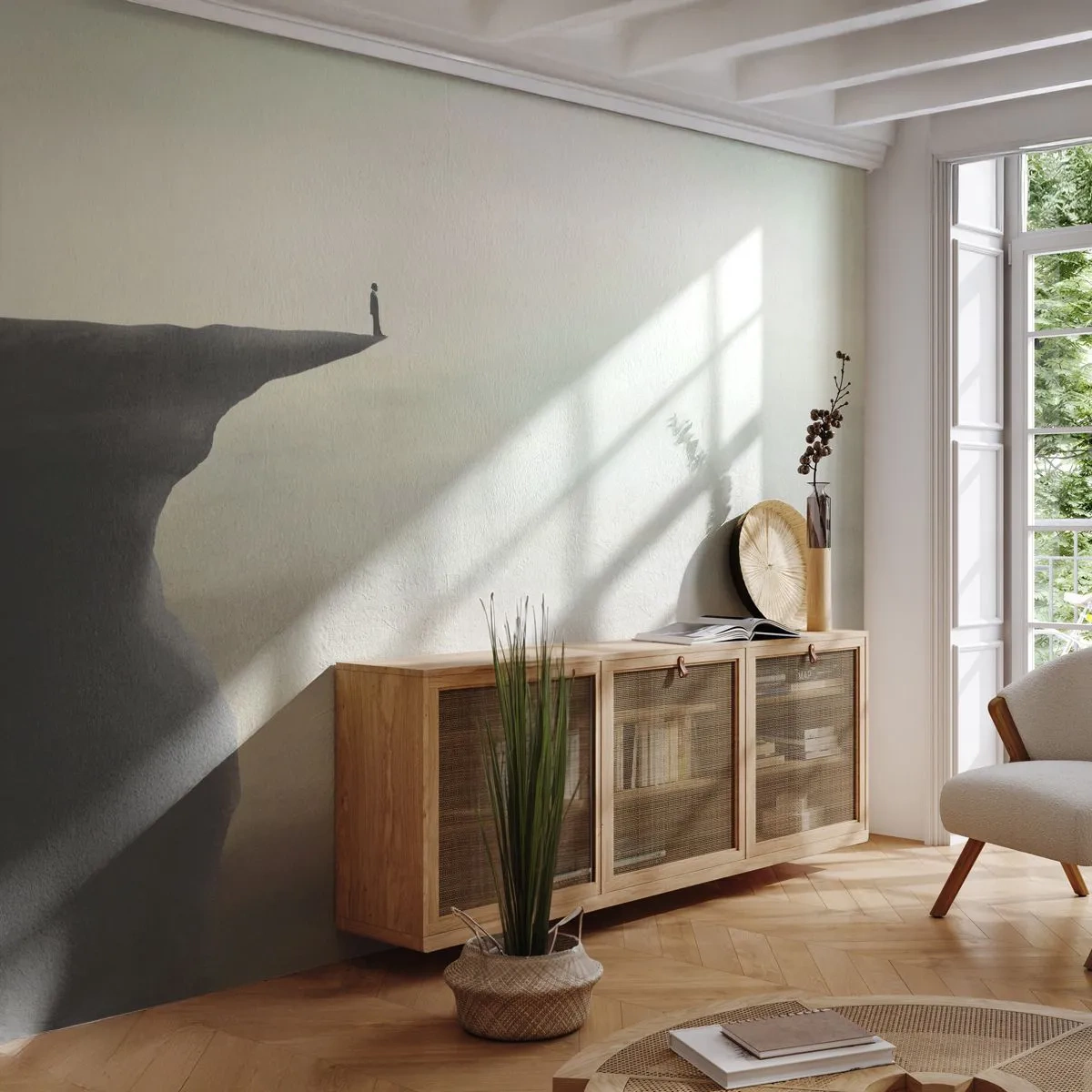 Samolepiaca Fototapeta Deluxe Sticker - Hore, samozrejme! - Cliff, Príroda, Turista - 250x175 cm