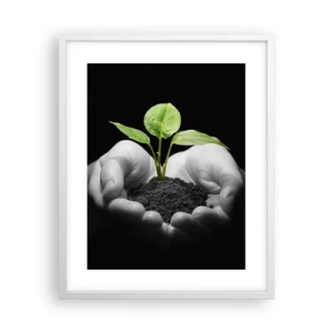 Plagát v bielom ráme - Milujem prírodu, chránim ju - 40x50 cm