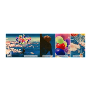 Vzorka fototapety Premium Sand - Splnené sny detstva - Pre deti, Farebné balóny, Abstrakcia - 100x30 cm