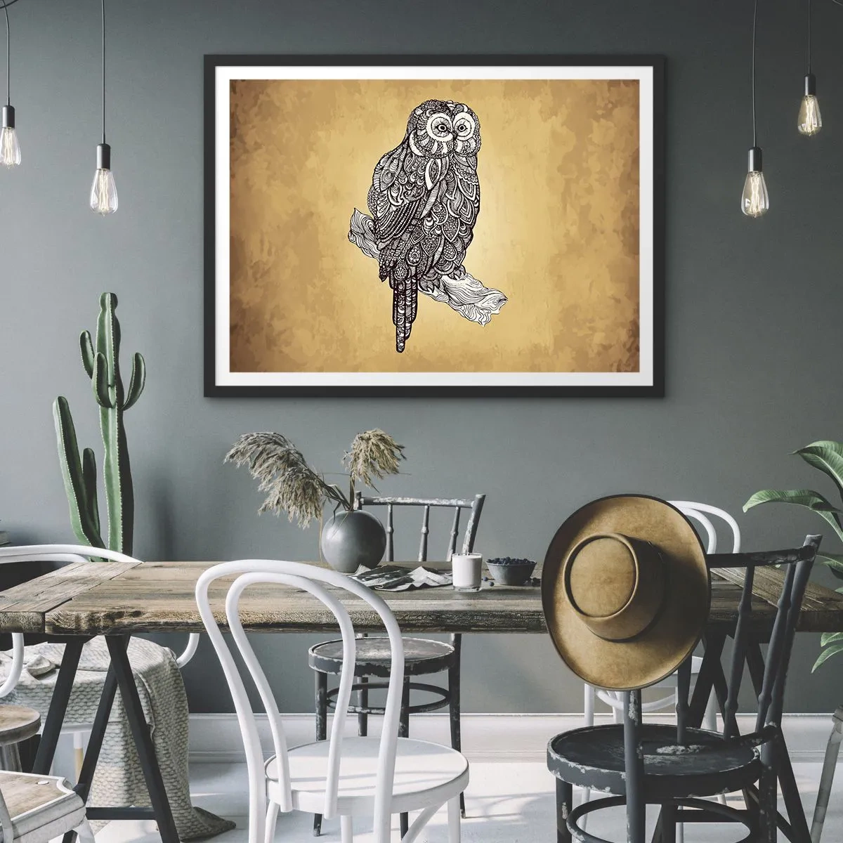 Plagát v čiernom ráme - Majstrovské ornamenty múdrosti - 70x50 cm