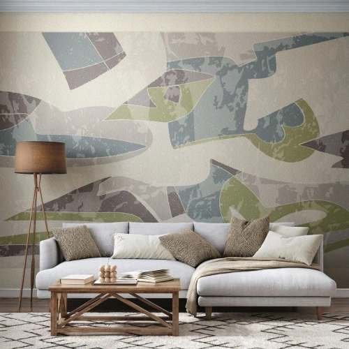 Fototapeta Standard Eco - Kompozícia za sklom - Tvary, Abstrakcia, Pastel - 250x175 cm