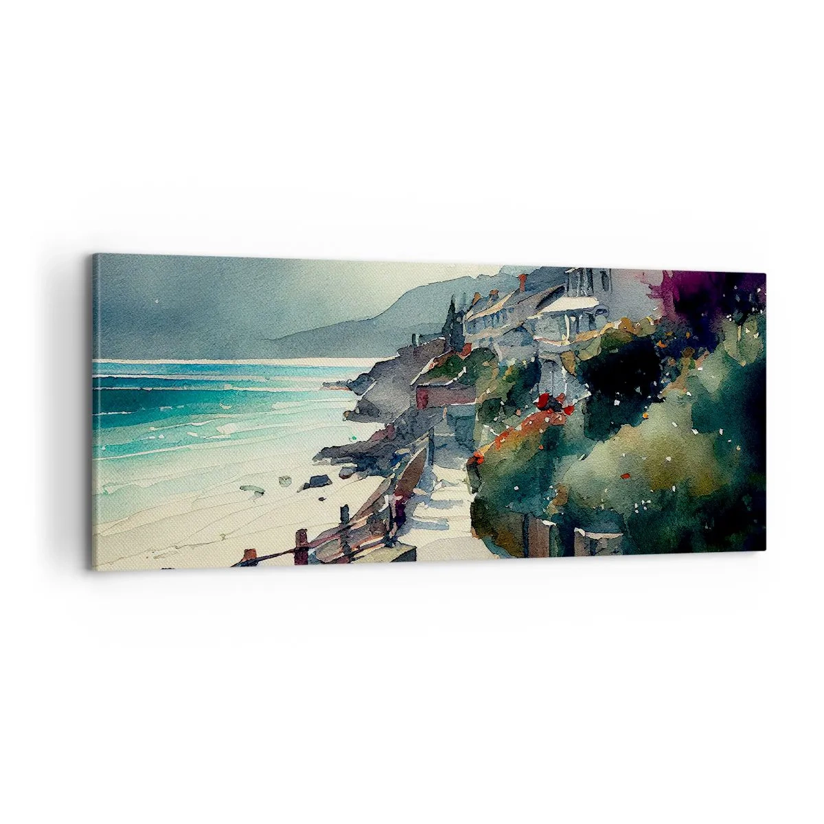 Obraz na plátne - Stredomorské mestečko - 100x40 cm