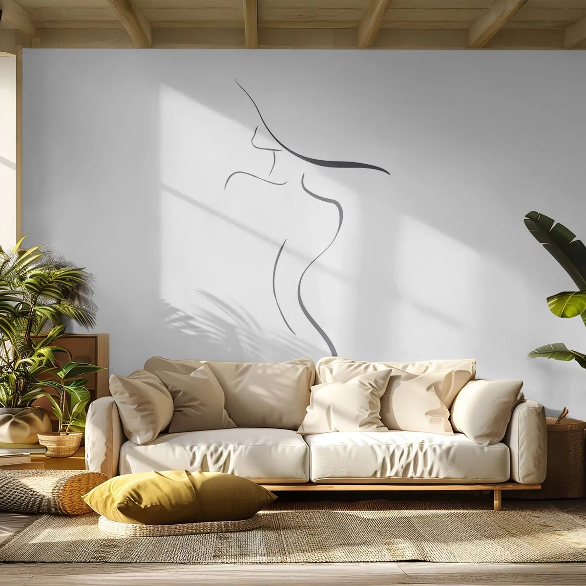 Fototapeta Premium Canvas - Nepolapiteľná ako vlna - Abstrakcia, Ženské telo, Žena V Klobúku - 150x105 cm