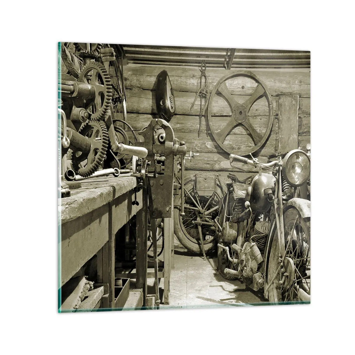 Obraz na skle - V kôlni strýka Mariána - 60x60 cm