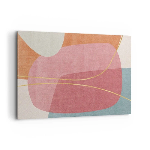 Obraz na plátne - Pastelová kompozícia so zlatou niťou - 100x70 cm