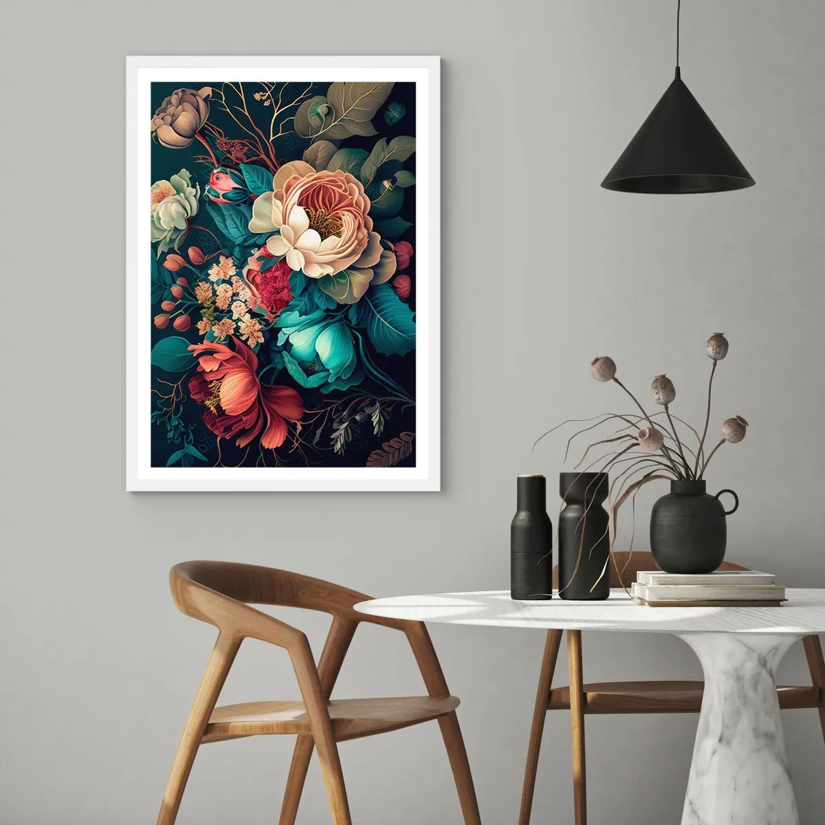 Plagát v bielom ráme - Pôvab 19. storočia - 61x91 cm