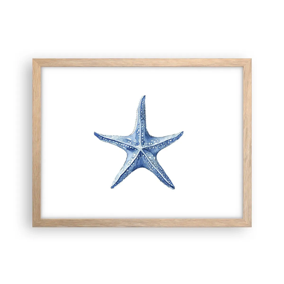 Plagát v ráme zo svetlého duba - Hviezda mora - 40x30 cm