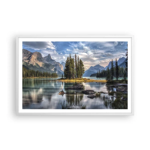 Plagát v bielom ráme - Pri veľkej a čistej vode… - 91x61 cm