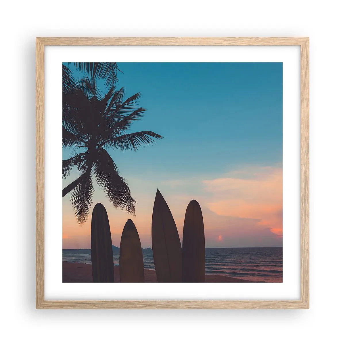 Plagát v ráme zo svetlého duba - Zajtra bude tiež zábava - 50x50 cm