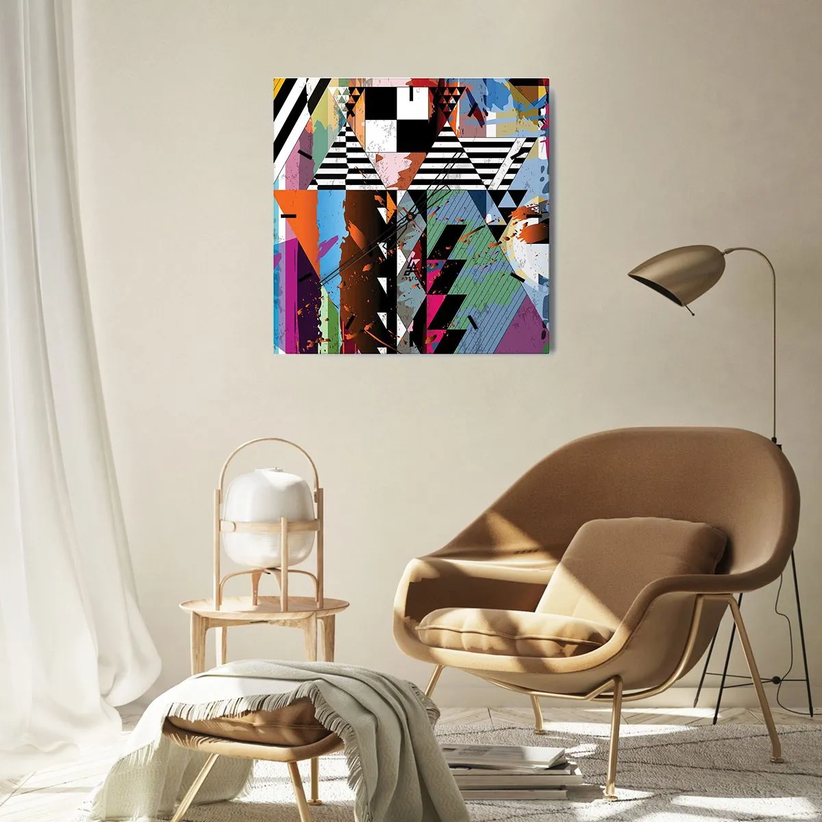 Nástenné hodiny - Geometricky a organicky - 30x30 cm