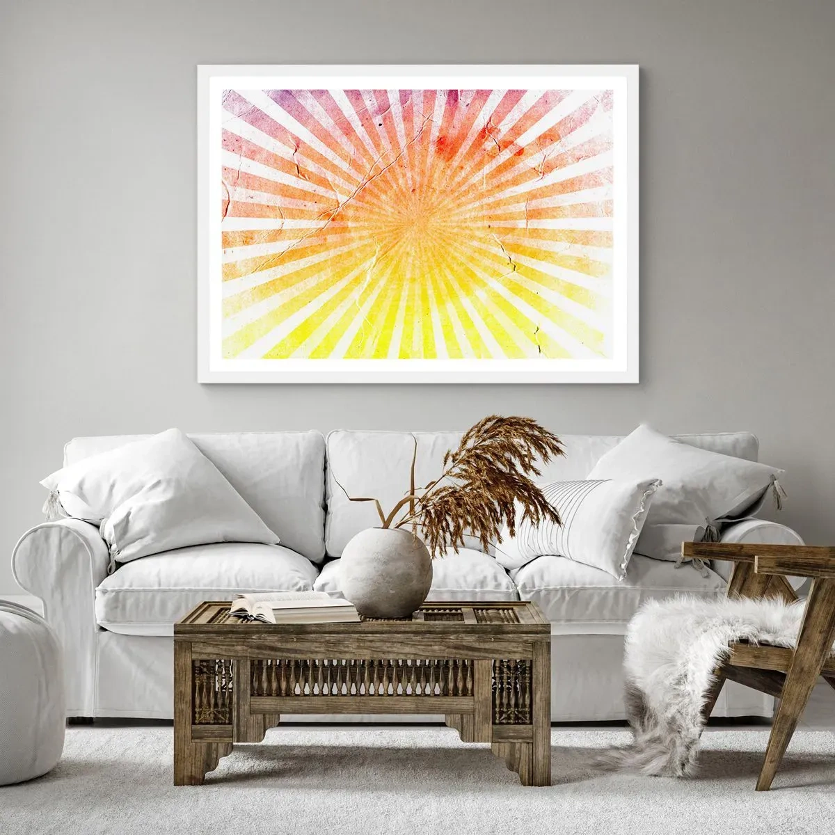 Plagát v bielom ráme - Východy a západy - 91x61 cm