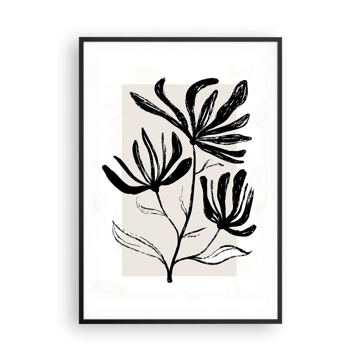 Plagát v čiernom ráme - Náčrtok pre herbár - 70x100 cm