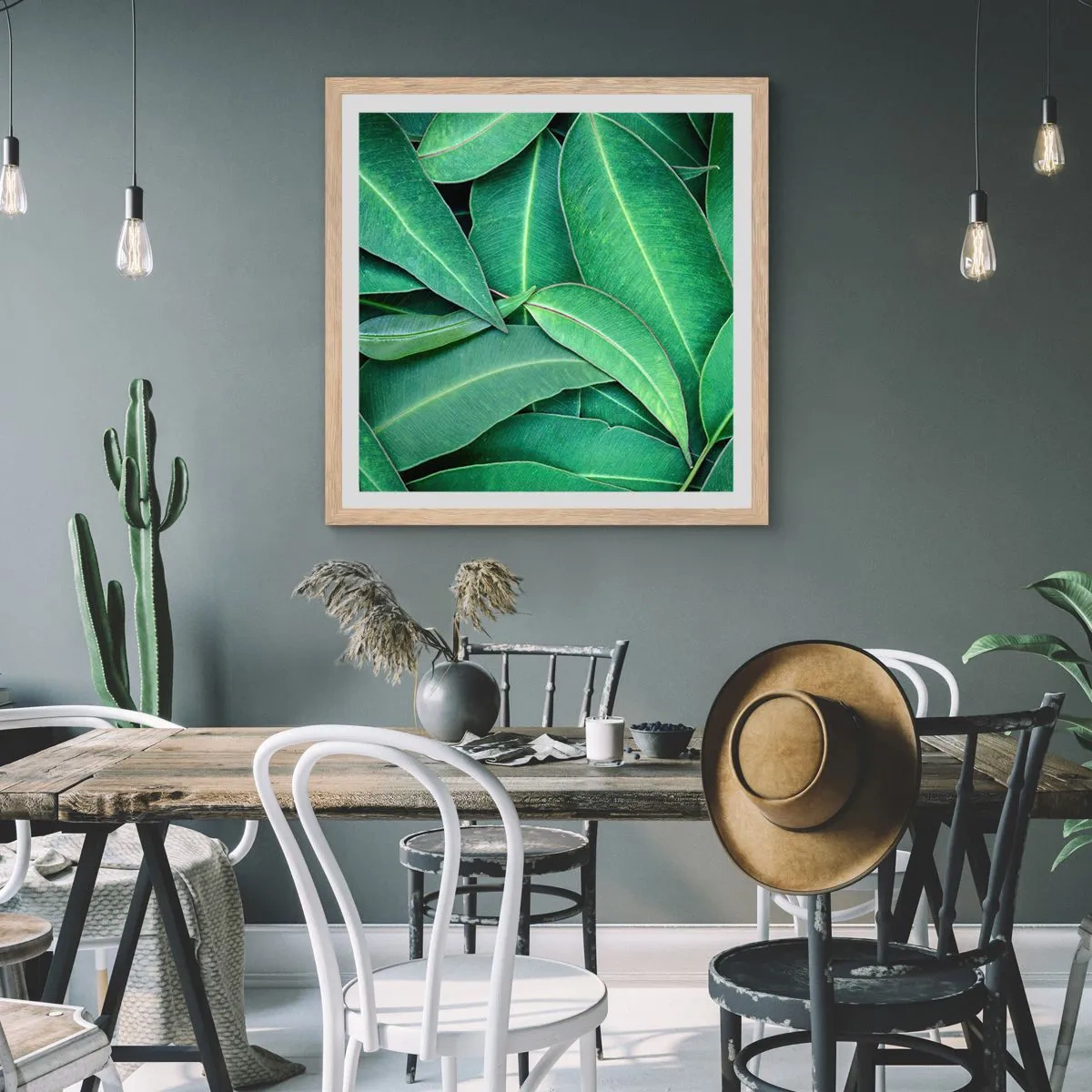 Plagát v ráme zo svetlého duba - Šťavnaté a svieže - 60x60 cm