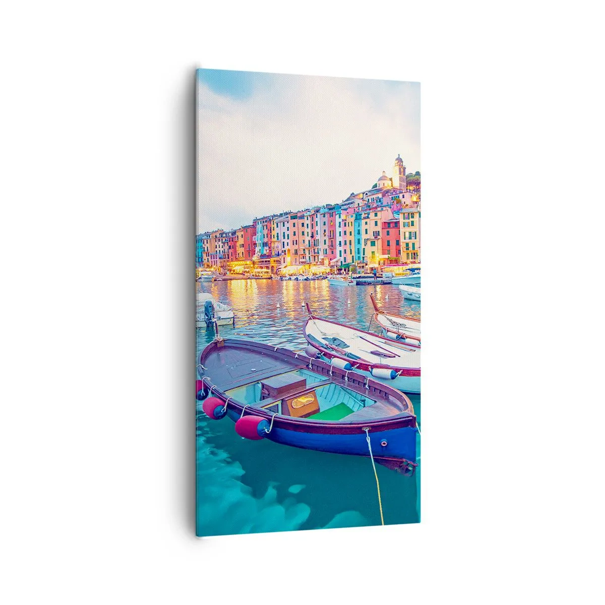 Obraz na plátne - Farebný večer v prístave - 65x120 cm