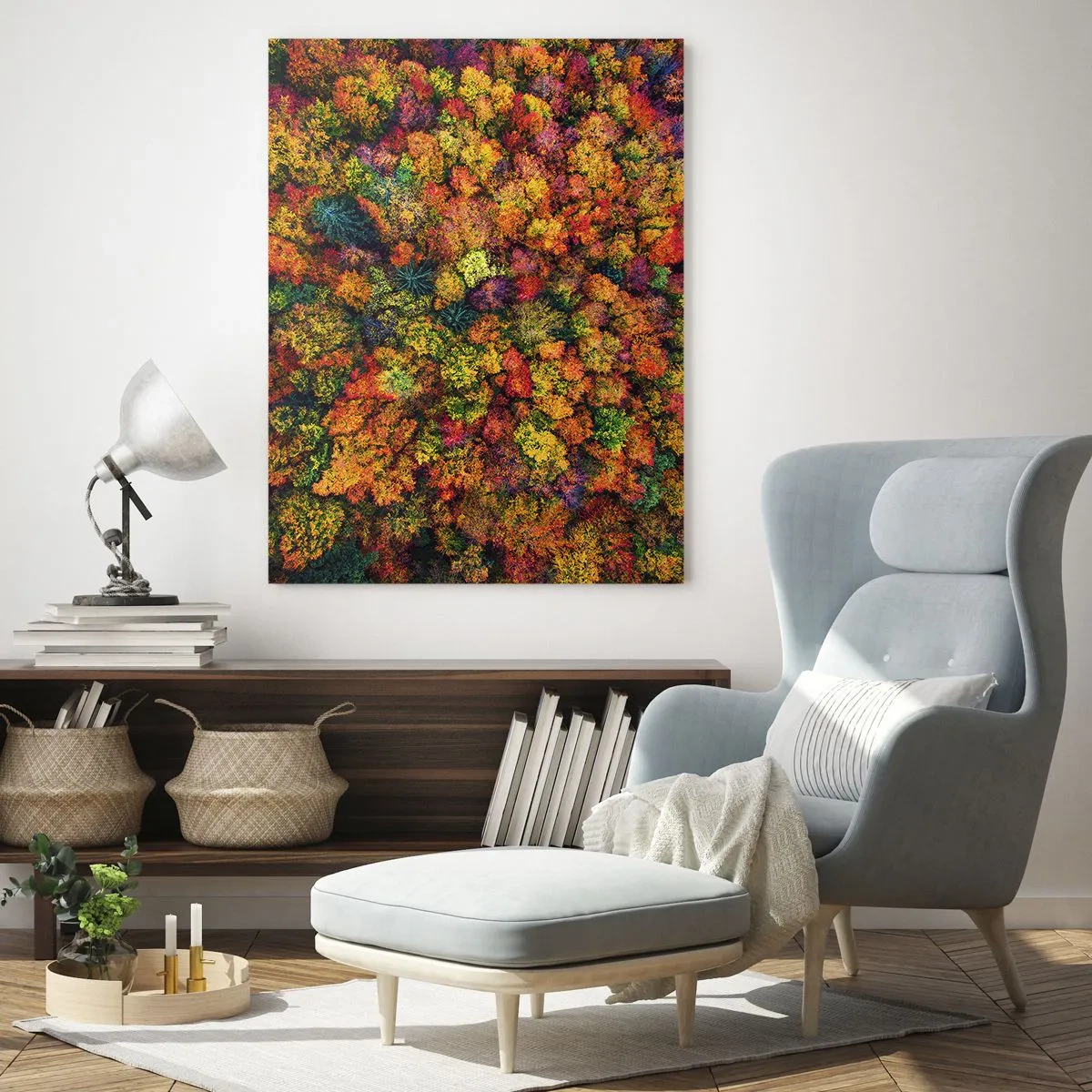 Obraz na skle - Kytica jesenných stromov - 50x70 cm