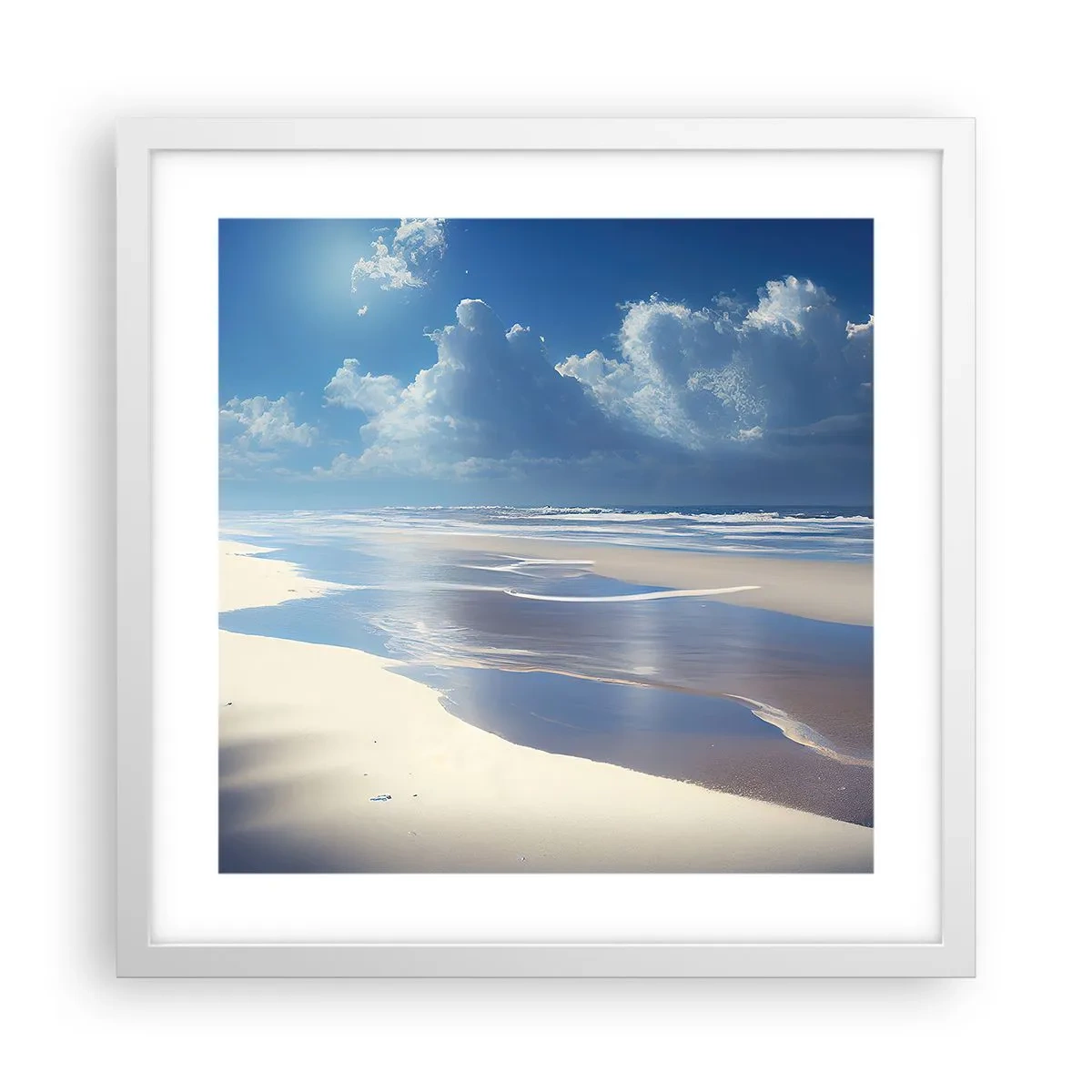 Plagát v bielom ráme - Dovolenka v raji - 40x40 cm