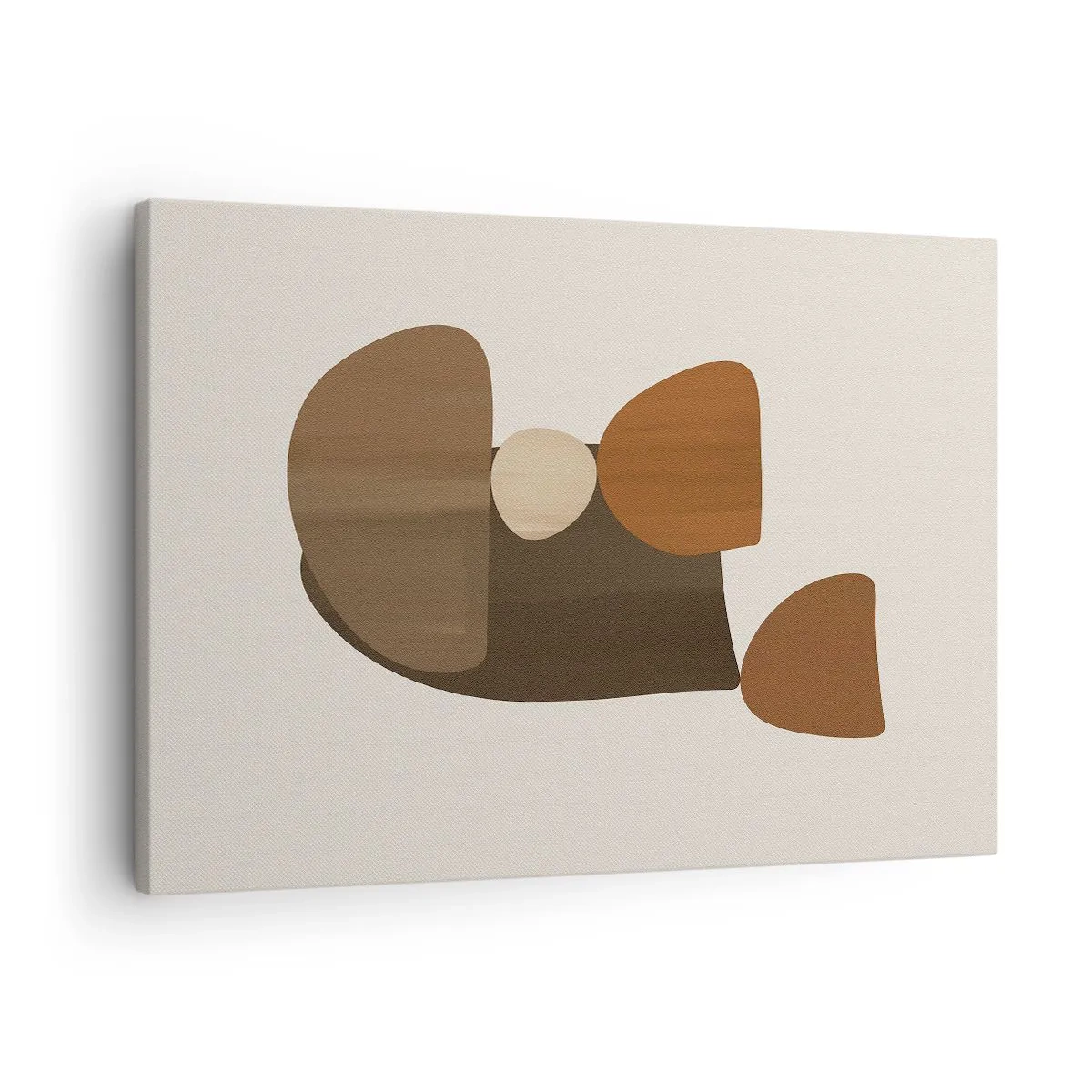 Obraz na plátne - Abstraktná kompozícia v odtieňoch hnedej a béžovej - 70x50cm - Bronzová kompozícia - Moderná nástenná dekorácia do obývacej izby a spálne ARTTOR