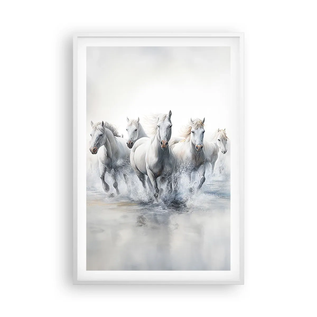 Plagát v bielom ráme - Biela mágia - 61x91 cm
