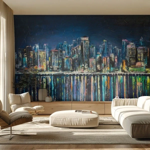 Fototapeta Premium Sand - Kaskáda svetiel - Mesto, Architektúra, Rieka - 100x70 cm