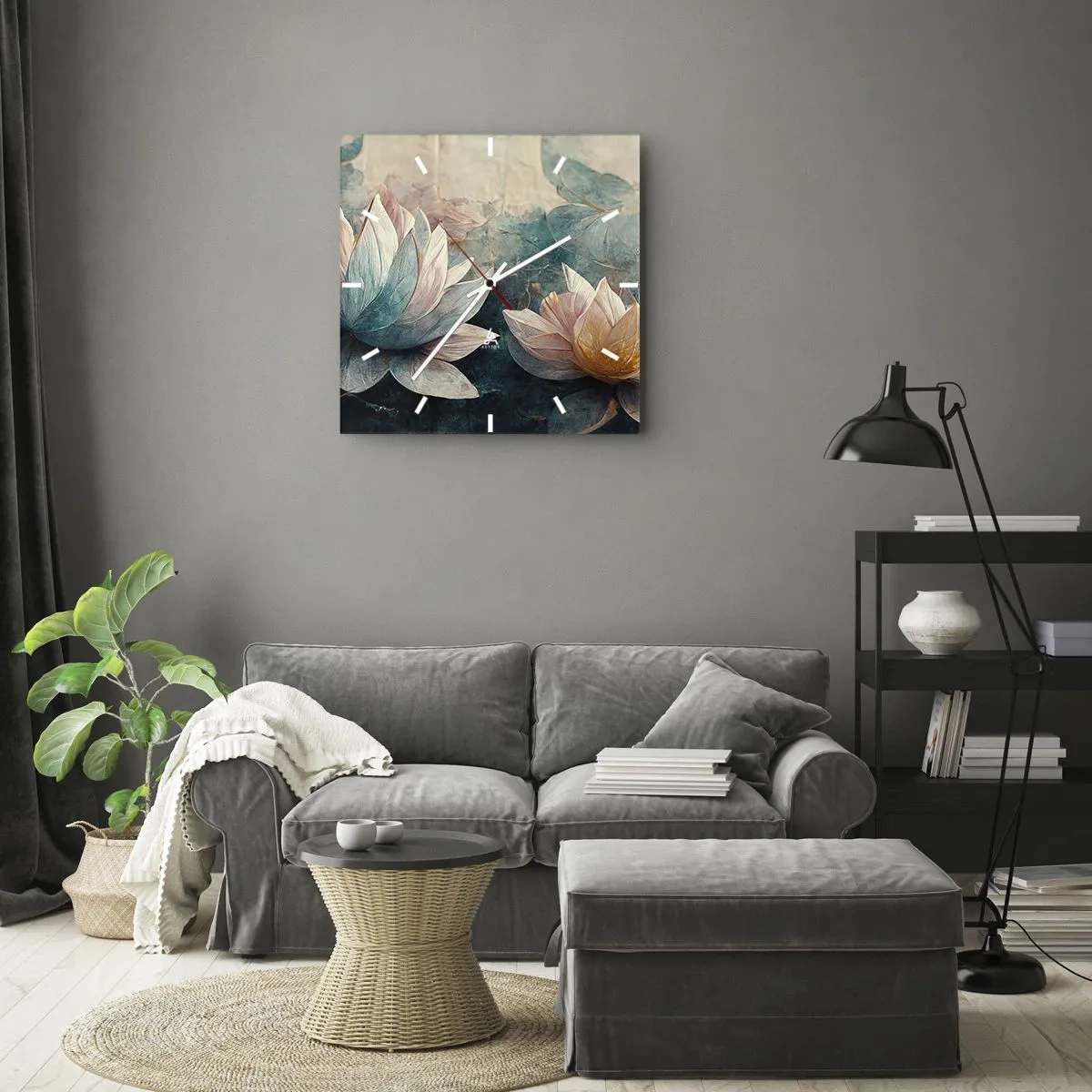 Nástenné hodiny - Hviezdy a jazero - 40x40 cm