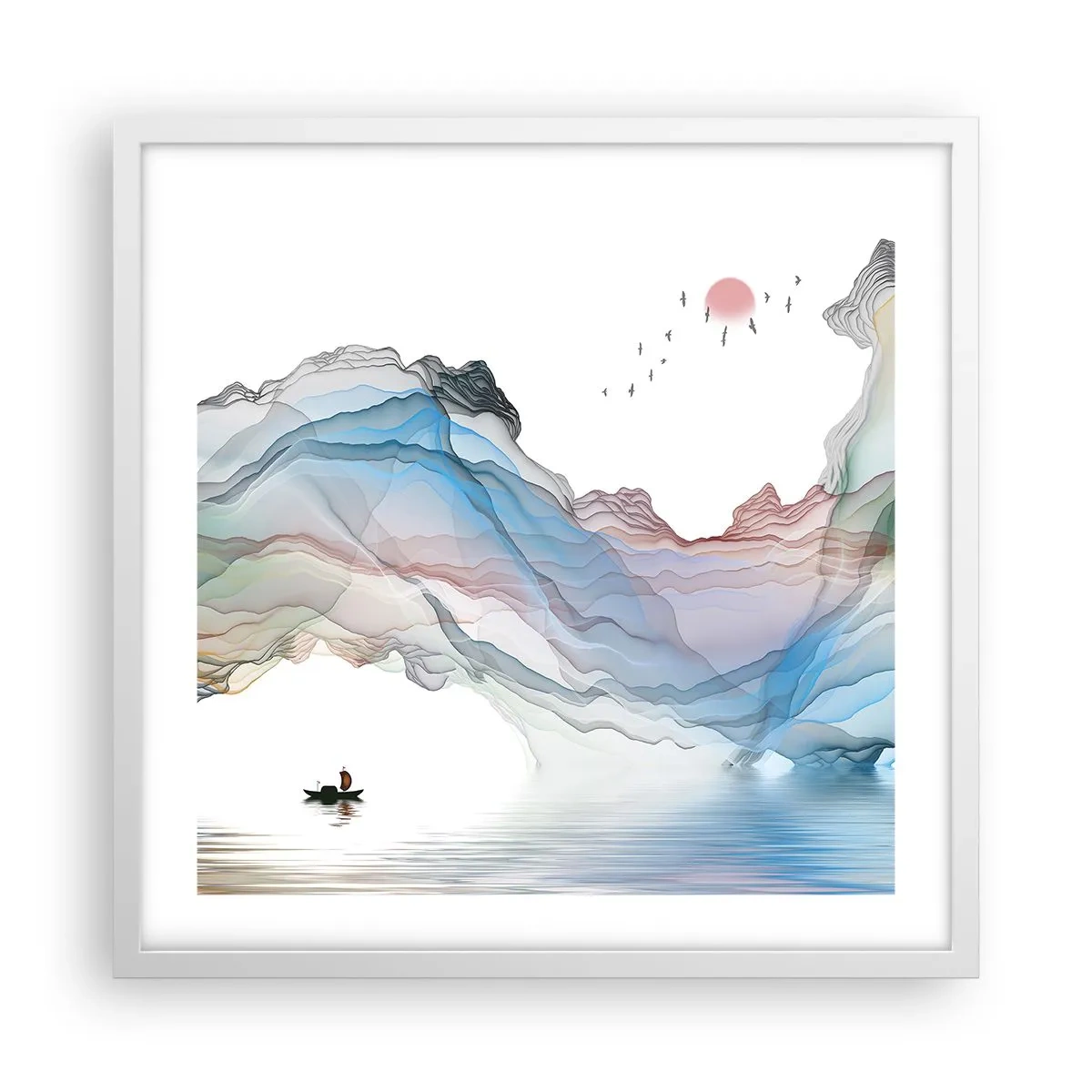 Plagát v bielom ráme - Ku krištáľovým horám - 50x50 cm