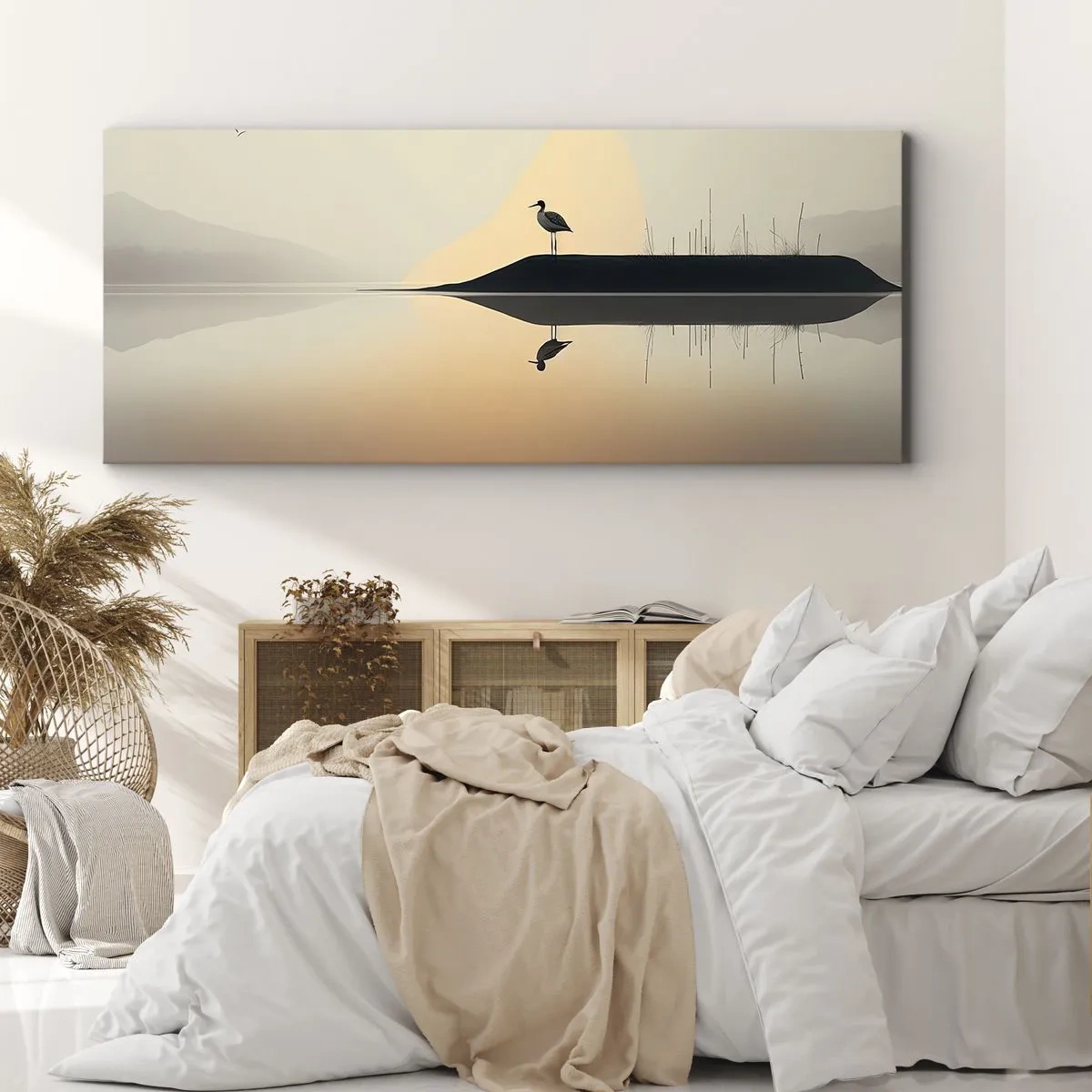 Obraz na plátne - Pán na jazere - 100x40 cm