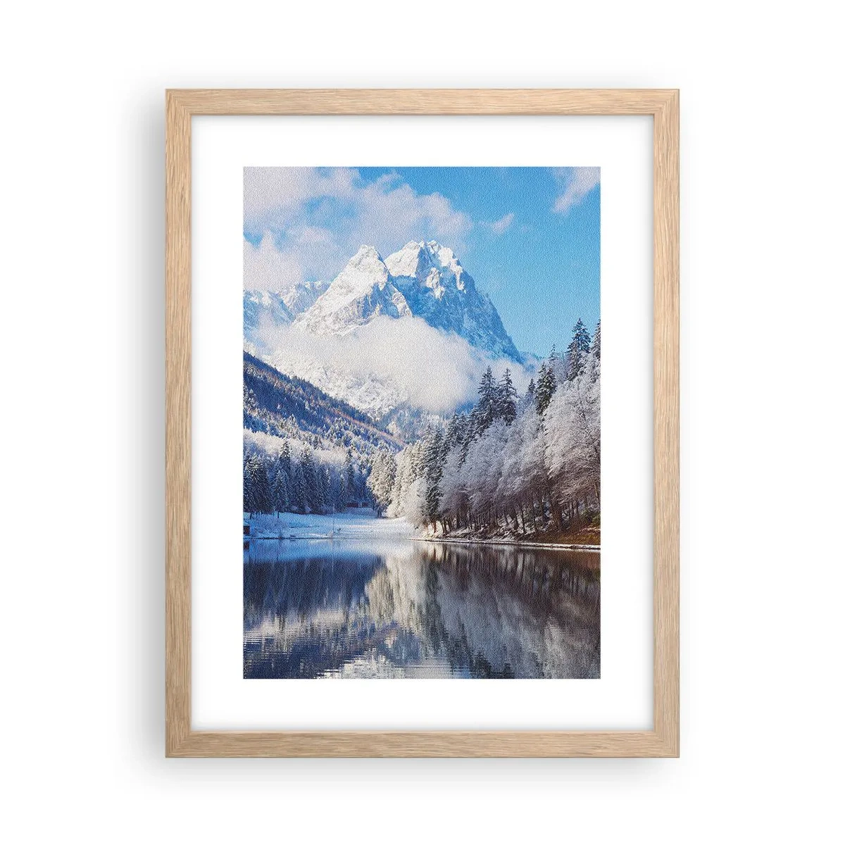 Plagát v ráme zo svetlého duba - Snehová stráž - 30x40 cm