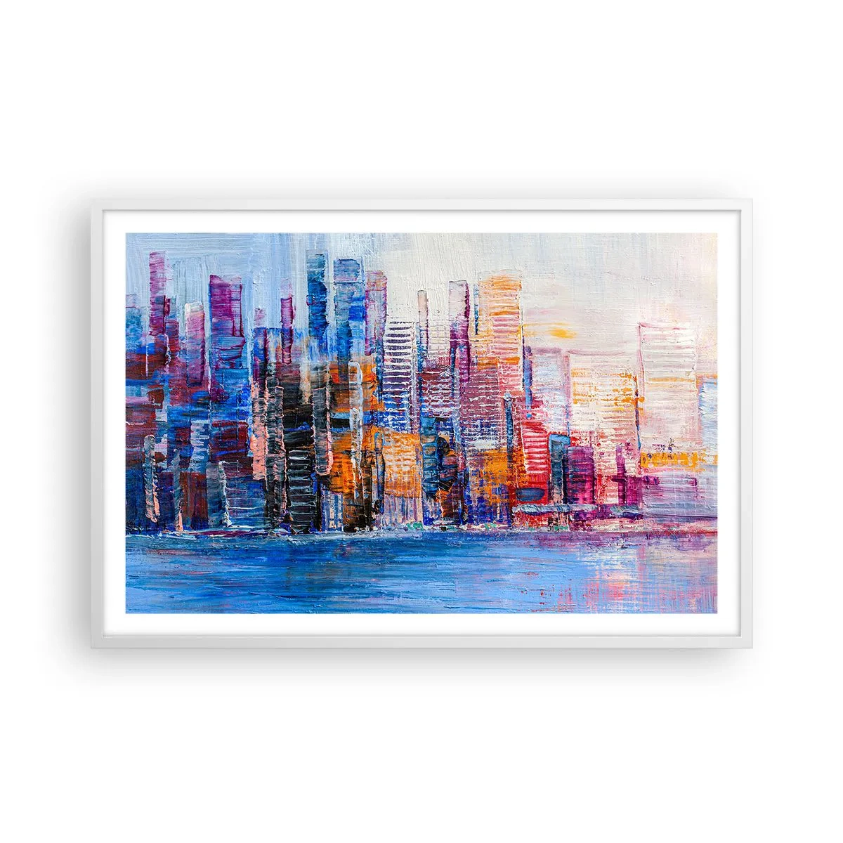 Plagát v bielom ráme - Radostná metropola - 91x61 cm