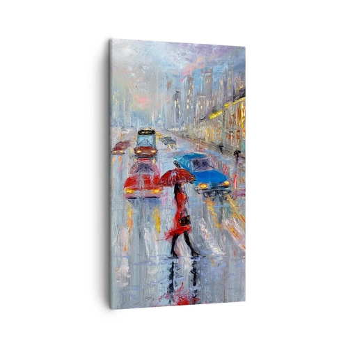 Obraz na plátne - Daždivé popoludnie v meste - 45x80 cm