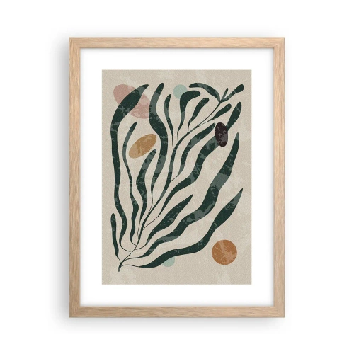 Plagát v ráme zo svetlého duba - Uprostred zelene - 30x40 cm