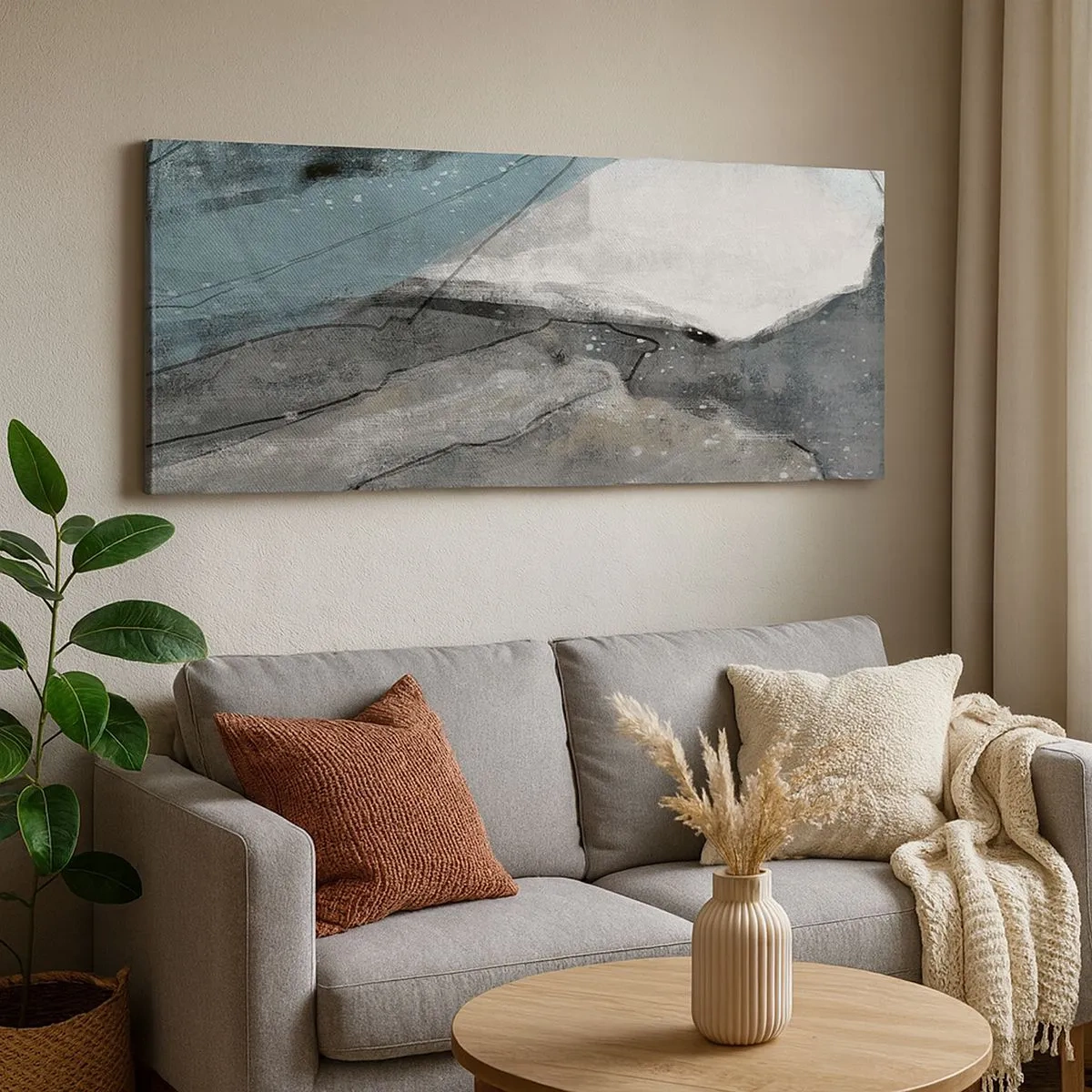 Obraz na plátne - Abstrakcie: skaly a ľad - 100x40 cm