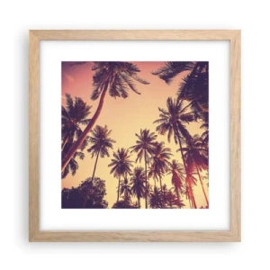 Plagát v ráme zo svetlého duba - Tropická variácia - 30x30 cm