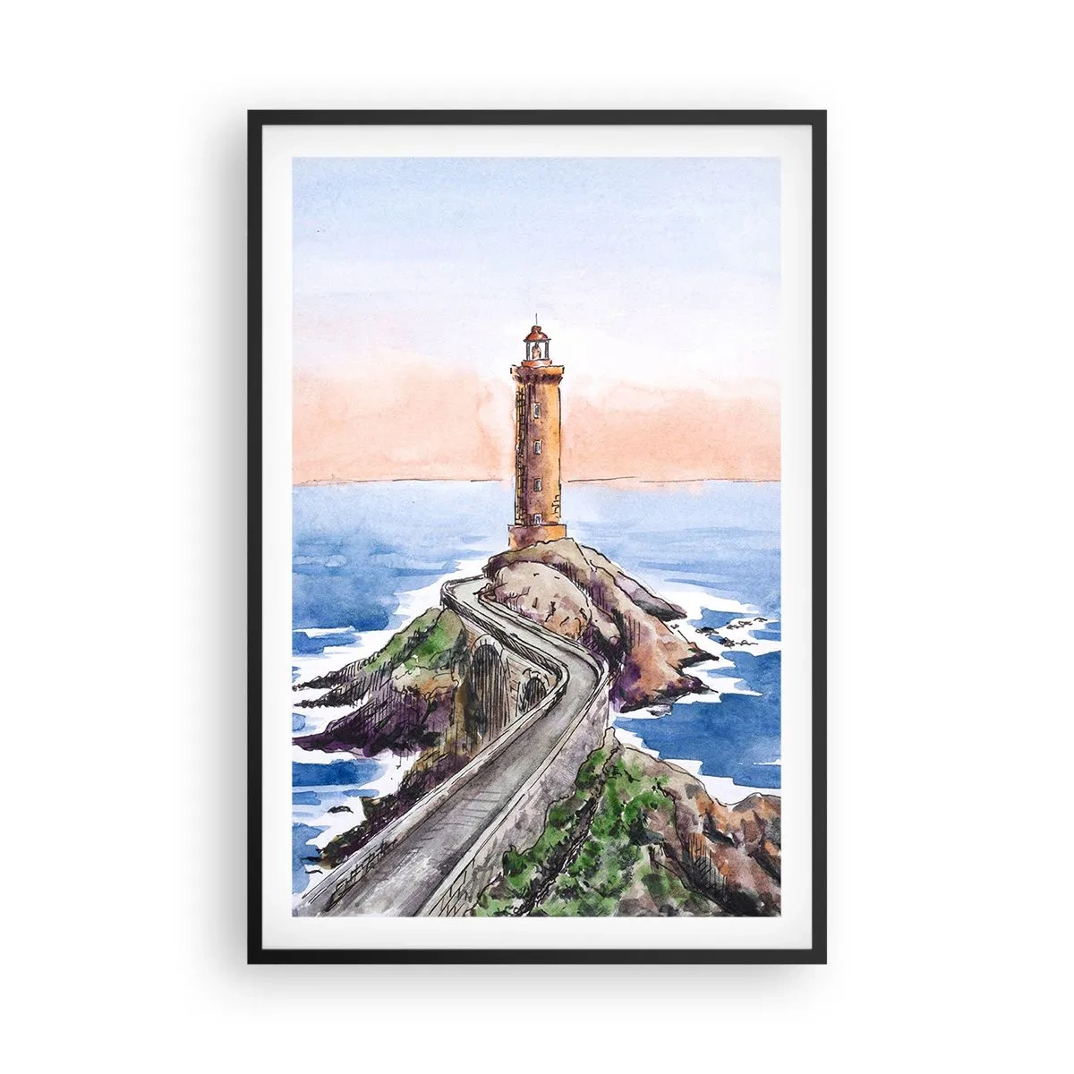 Plagát v čiernom ráme - Tvárou v tvár moru - 61x91 cm
