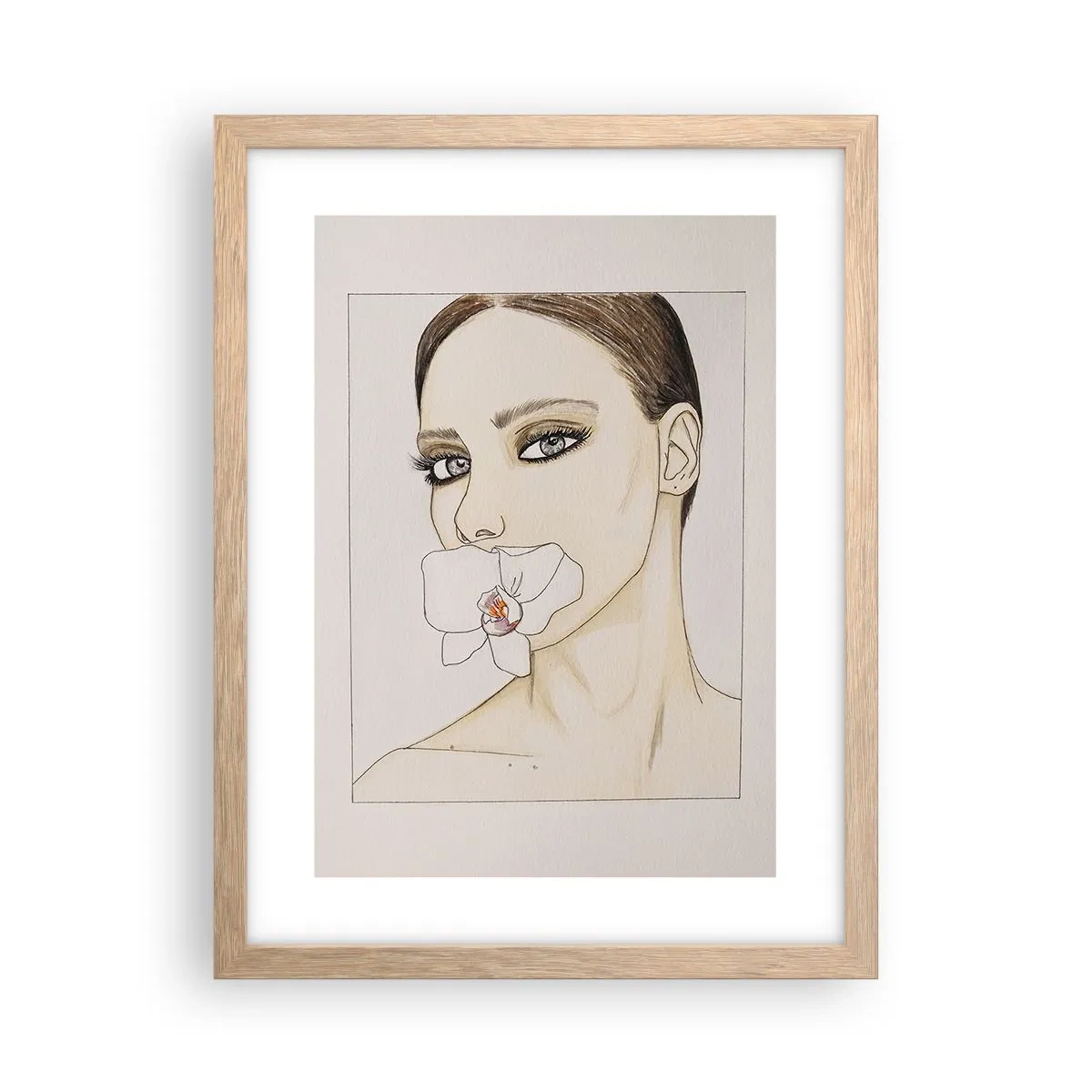 Plagát v ráme zo svetlého duba - Symbol elegancie a krásy - 30x40 cm