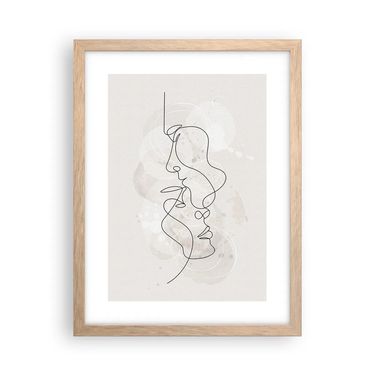 Plagát v ráme zo svetlého duba - Zamotaní v objatí - 30x40 cm
