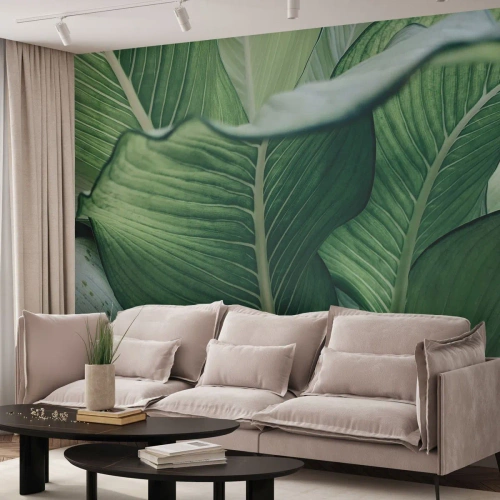 Fototapeta na mieru Premium Canvas - Intenzívne zelený život - Listy, Exotické, Botanický