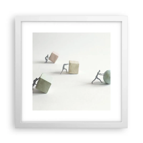 Plagát v bielom ráme - Život samotný - 30x30 cm