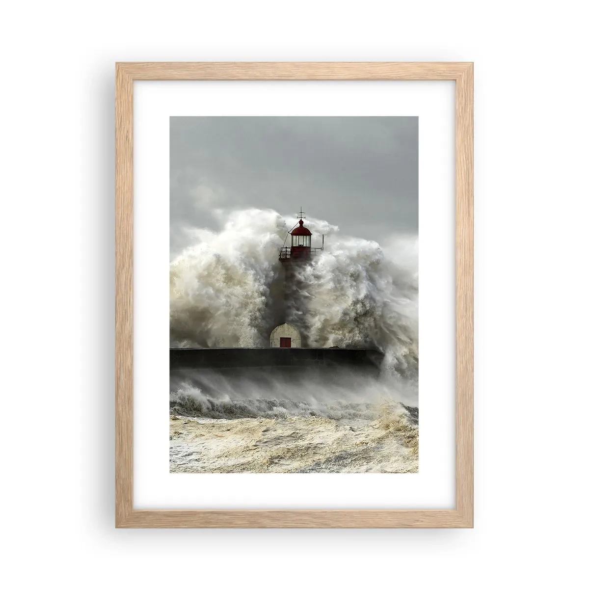 Plagát v ráme zo svetlého duba - Hnev oceánu - 30x40 cm