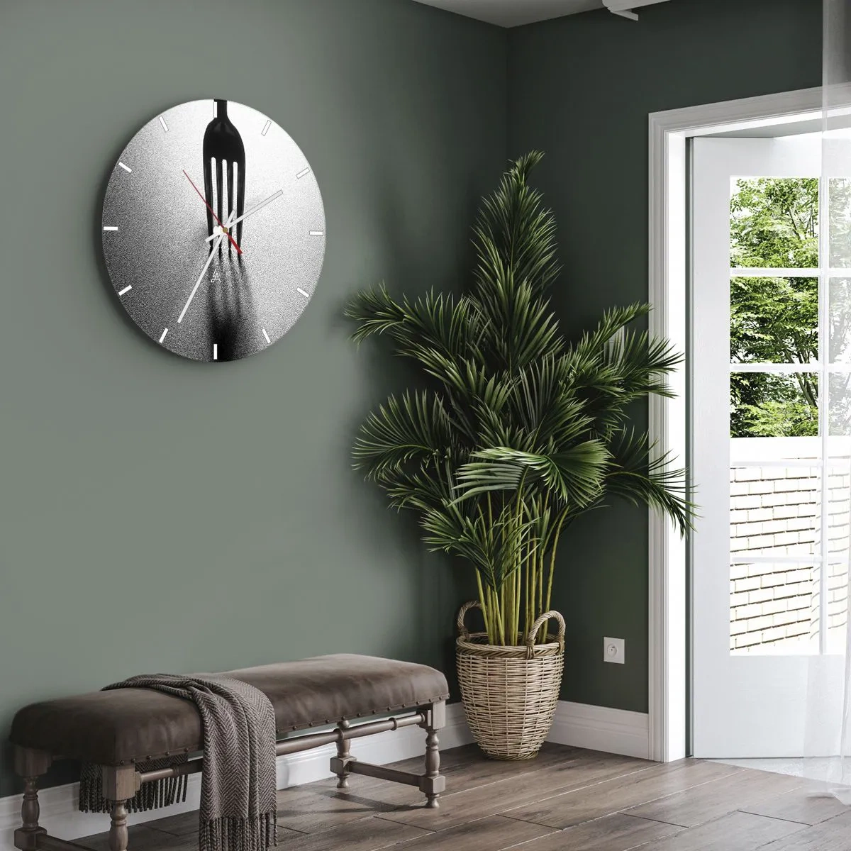 Nástenné hodiny - Svetlo a tieň - 40x40 cm