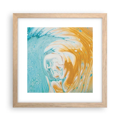 Plagát v ráme zo svetlého duba - Pastelový vír - 30x30 cm