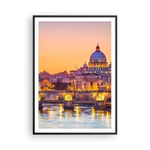 Plagát v čiernom ráme - Súmrak nad Večným mestom - 70x100 cm
