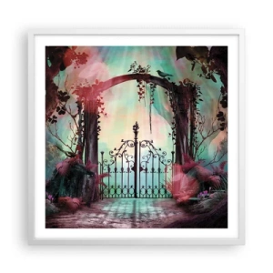 Plagát v bielom ráme - Tajná záhrada - 60x60 cm