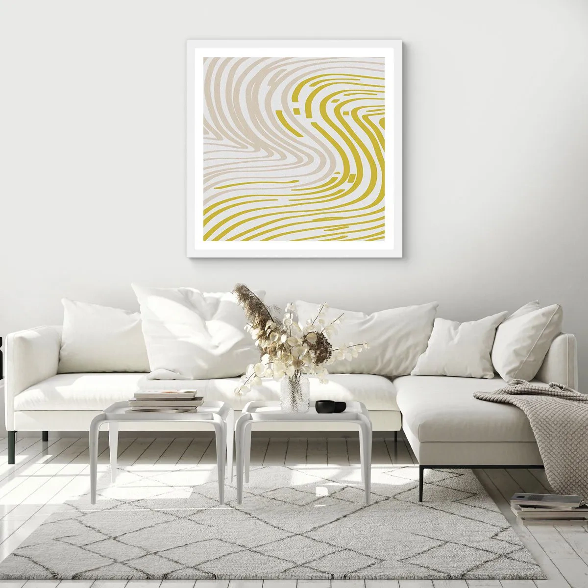 Plagát v bielom ráme - Kompozícia s miernym ohybom - 50x50 cm