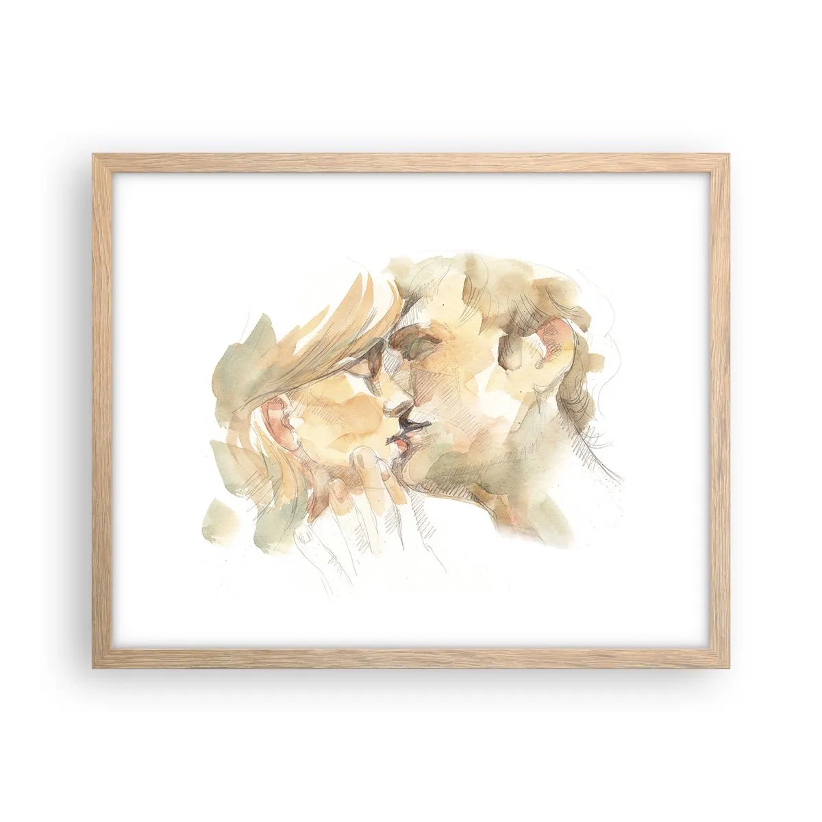 Plagát v ráme zo svetlého duba - Nájdená polovica? - 50x40 cm