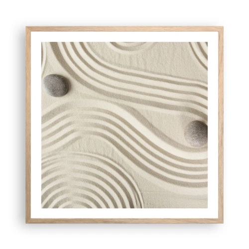 Plagát v ráme zo svetlého duba - Dotyk tepla - 60x60 cm