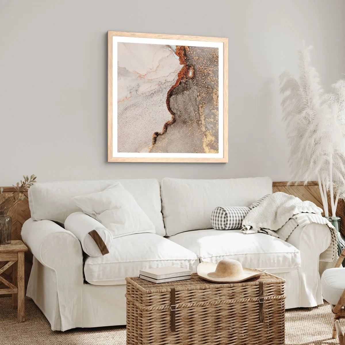 Plagát v ráme zo svetlého duba - Na hranici farieb - 60x60 cm