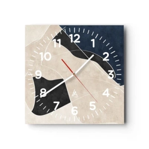 Nástenné hodiny - Abstraktná kompozícia – kontrast farieb - 40x40 cm